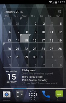 Calendar widget month+agenda