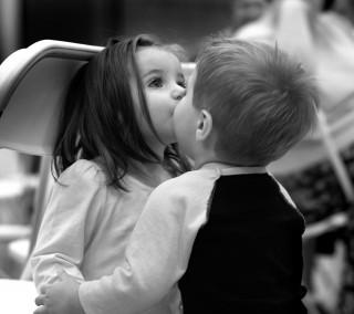 Cute kids kissing