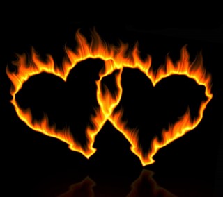 Fire couple hearts
